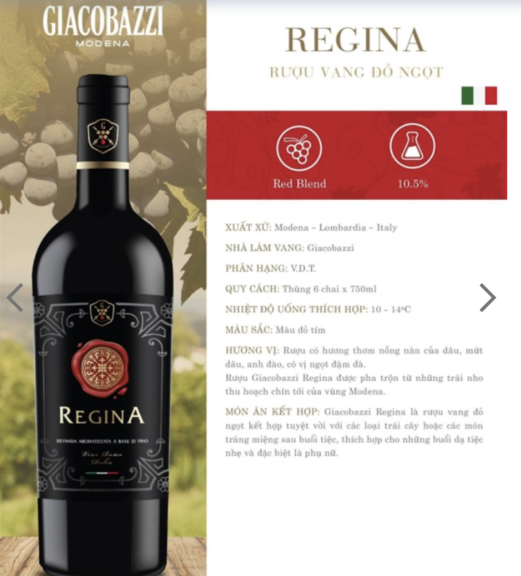 Rượu Vang đỏ Regina